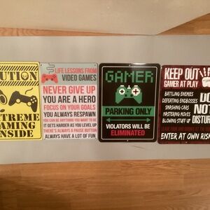 Lots of 4 Gamer metal signs